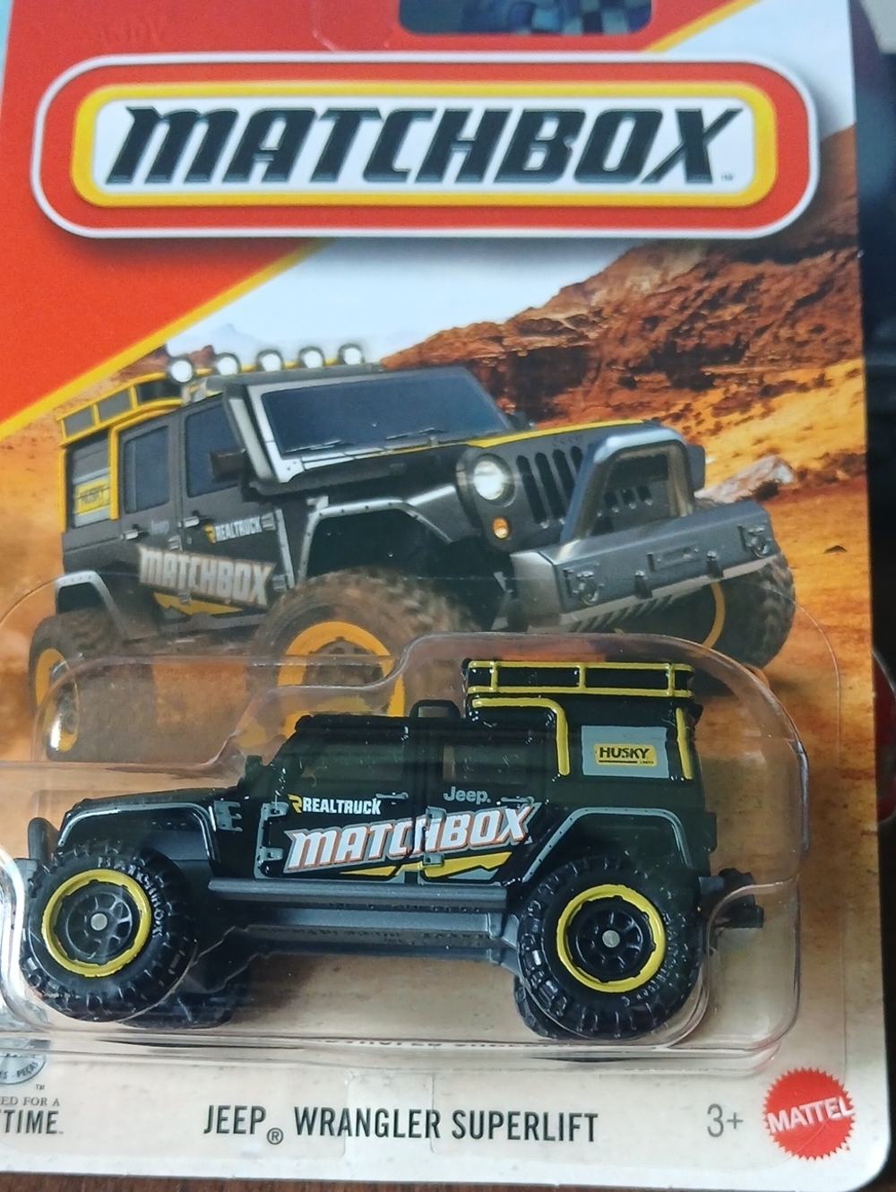 Matchbox Jeep Wrangler Superlift Toy - Black & Yellow